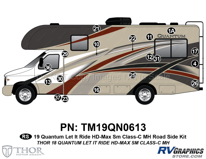 22 Piece 2019 Quantum Double Down Small Motorhome  Roadside Graphics Kit (Includes Wingwall)