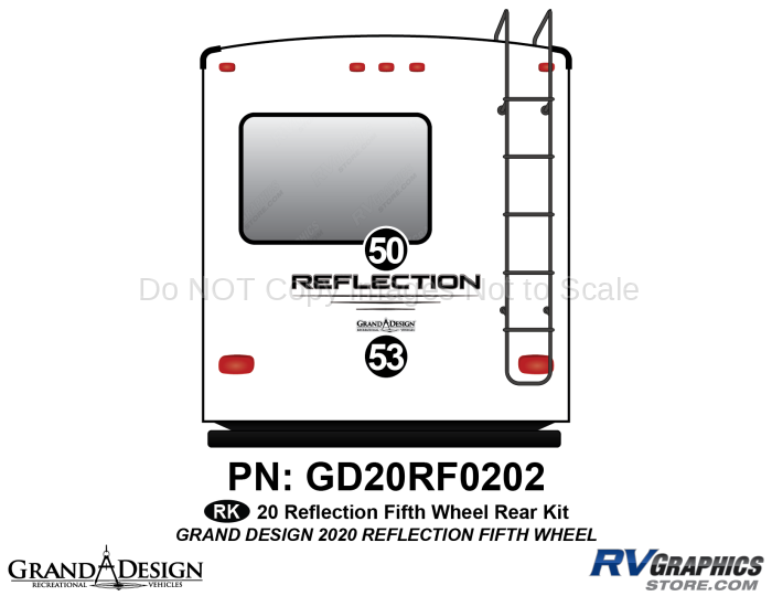 2 Piece 2020 Reflection Fifth Wheel Rear Graphics Kit