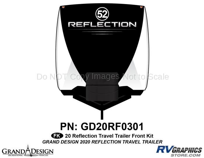 1 Piece 2020 Reflection Travel Trailer Front Graphics Kit