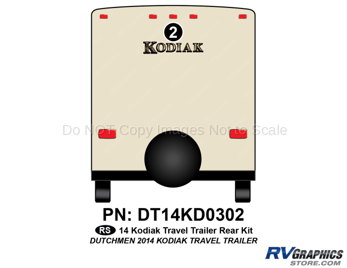 1 Piece 2014 Kodiak Travel Trailer Rear Graphics Kit