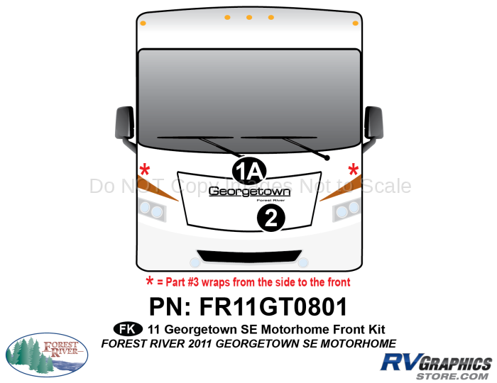 2 Piece 2011 Georgetown SE Motorhome Front Graphics Kit