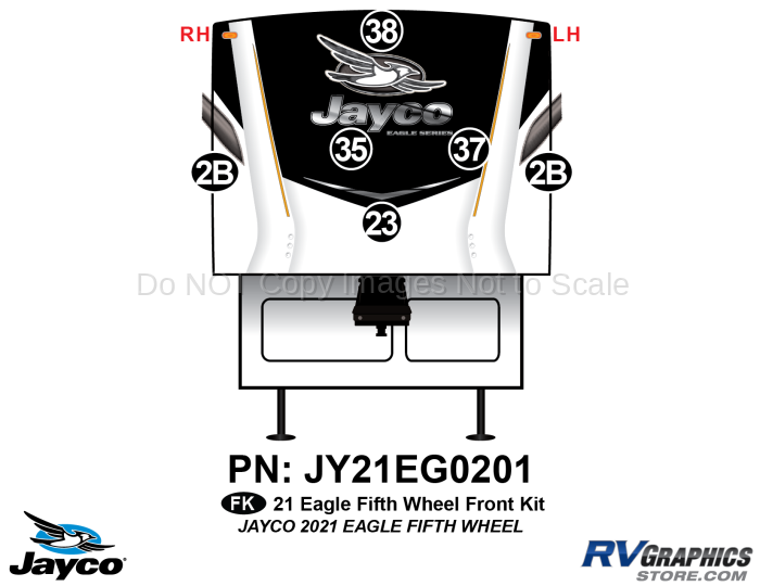 6 Piece 2021 Eagle Fifth Wheel Front Graphics Kit