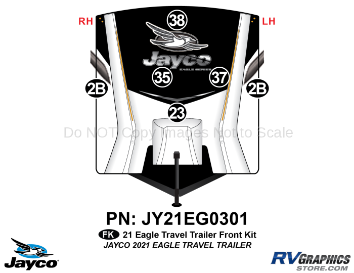 6 Piece 2021 Eagle Travel Trailer Front Graphics Kit