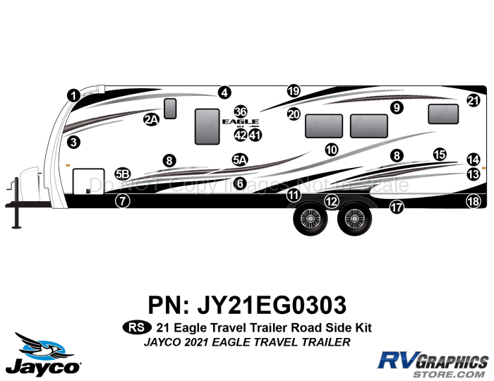 25 Piece 2021 Eagle Travel Trailer Roadside Graphics Kit