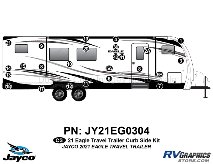 25 Piece 2021 Eagle Travel Trailer Curbside Graphics Kit