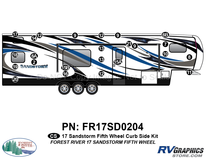 24 Piece 2017 Sandstorm FW Curbside Graphics Kit