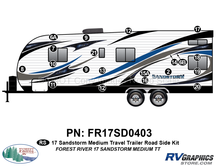 20 Piece 2017 Sandstorm Med TT Roadside Graphics Kit