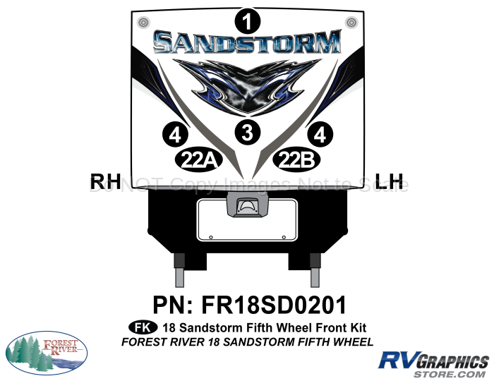 6 Piece 2018 Sandstorm FW Front Graphics Kit