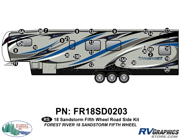 29 Piece 2018 Sandstorm FW Roadside Graphics Kit