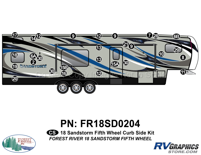 29 Piece 2018 Sandstorm FW Curbside Graphics Kit