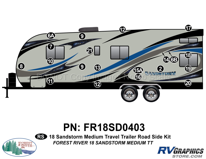 20 Piece 2018 Sandstorm Med TT Roadside Graphics Kit