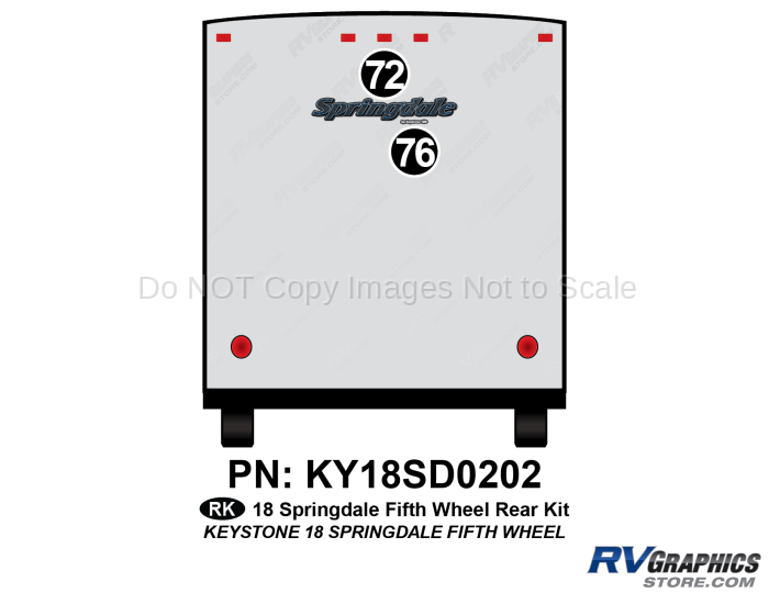 2 Piece 2018 Springdale Fifth Wheel Rear Graphics Kit