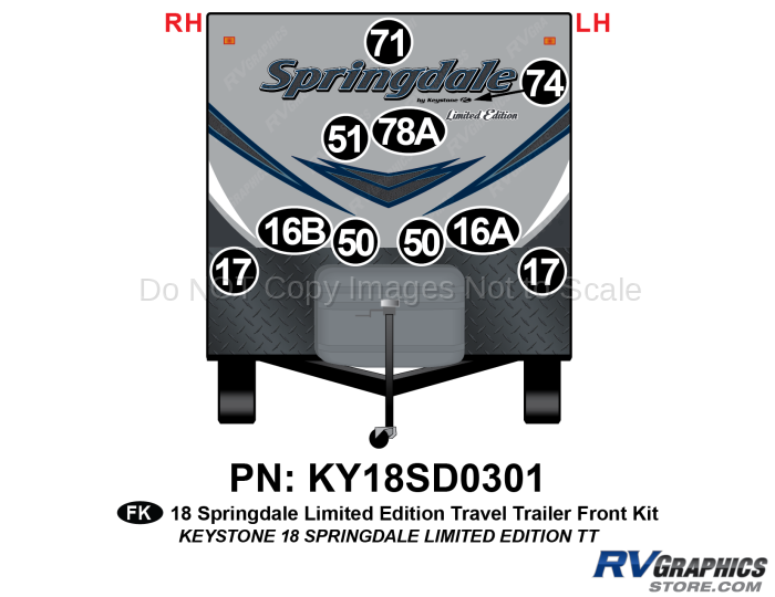 10 Piece 2018 Springdale Limited Ed Travel Front Graphics Kit