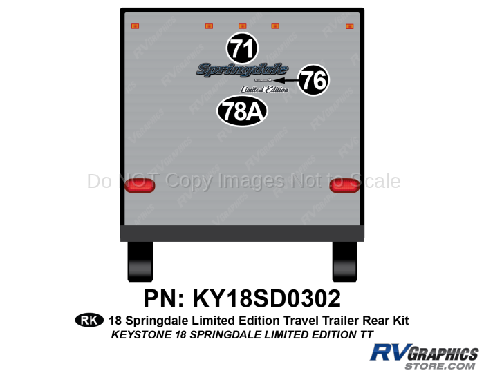 3 Piece 2018 Springdale Limited Ed Travel Rear Graphics Kit