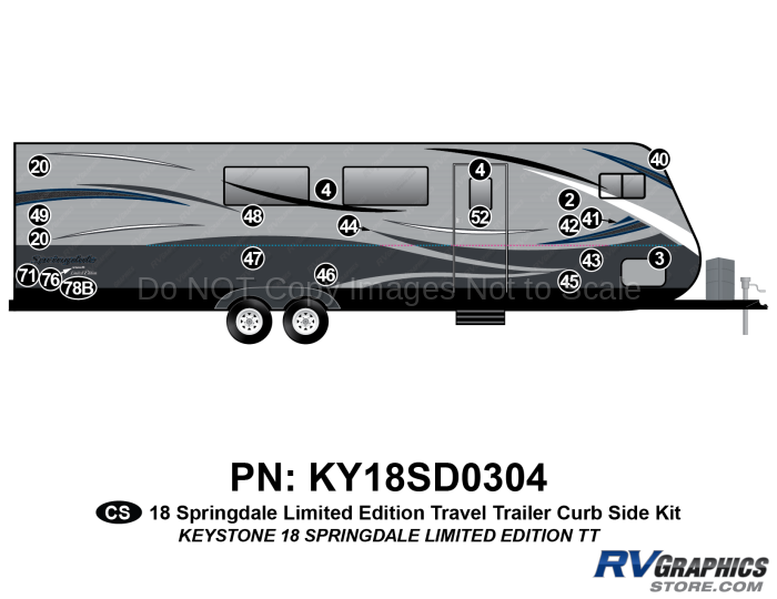 20 Piece 2018 Springdale Limited Ed Travel Curbside Graphics Kit
