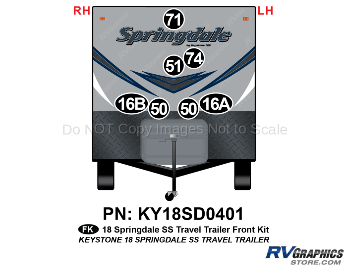 7 Piece 2018 Springdale SS Travel Trailer Front Graphics Kit
