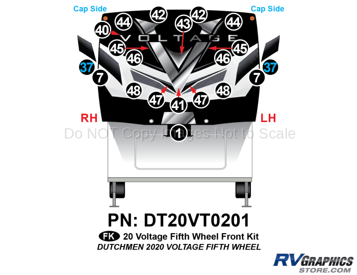 20 Piece 2020 Voltage Fifth Wheel Front Graphics Kit