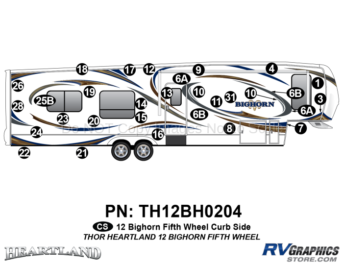 2012 Bighorn Fifth Wheel Curbside Graphics Set