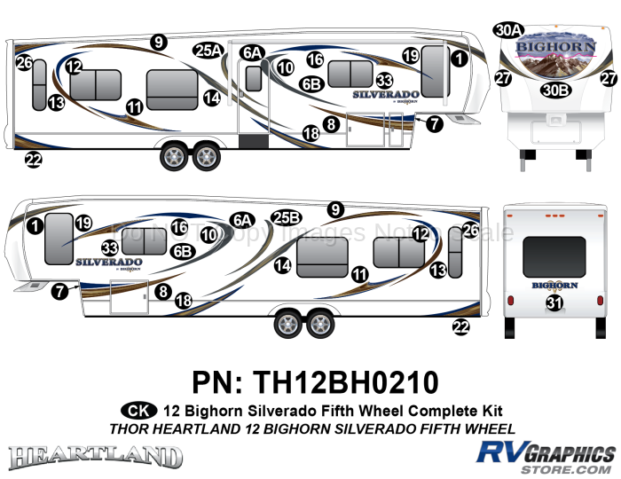 2012 Bighorn Silverado Fifth Wheel Complete Graphics Set