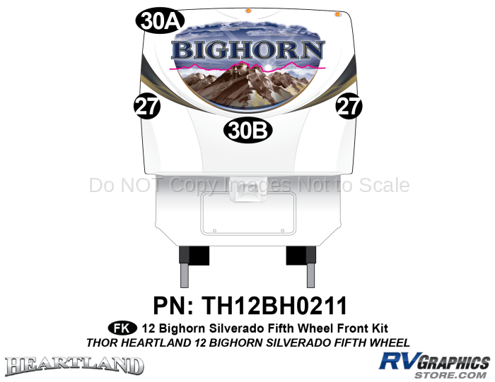 2012 Bighorn Silverado Fifth Wheel Front Graphics Set