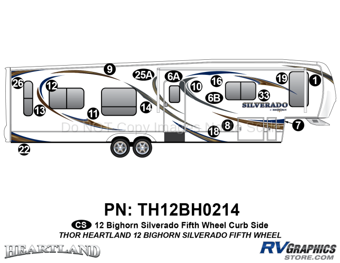2012 Bighorn Silverado Fifth Wheel Curbside Graphics Set