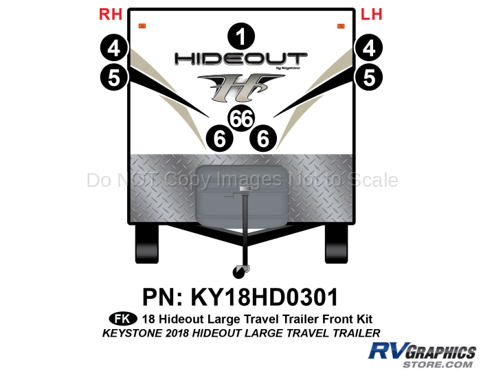 8 Piece 2018 Hideout Lg Travel Trailer Front Graphics Kit
