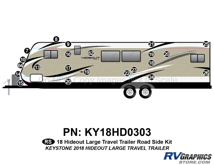 22 Piece 2018 Hideout Lg Travel Trailer Roadside Graphics Kit