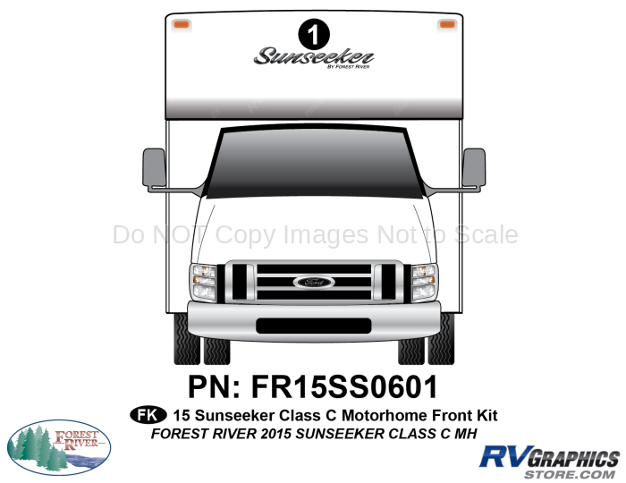 1 Piece 2015 Sunseeker Motorhome Front Graphics Kit
