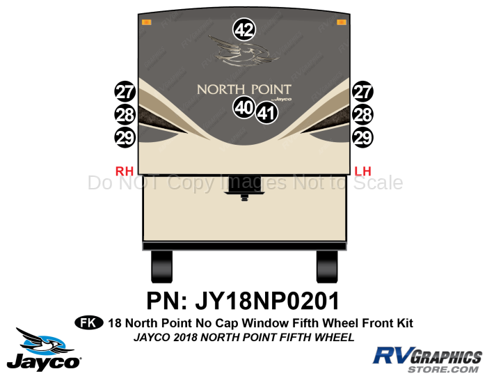 9 Piece 2018 North Point Fifth Wheel No Window Cap Front Graphics Kit