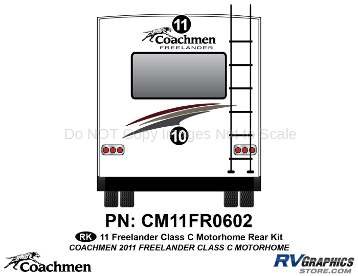 2 Piece 2011 Freelander Motorhome Rear Graphics Kit