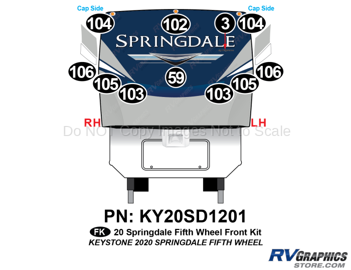 11 Piece 2020 Springdale Fifth Wheel Front Graphics Kit