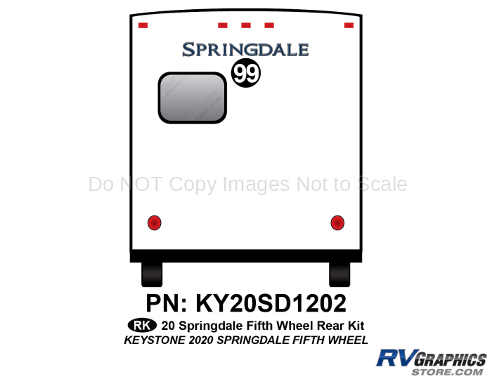 1 Piece 2020 Springdale Fifth Wheel Rear Graphics Kit