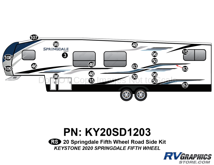 20 Piece 2020 Springdale Fifth Wheel Roadside Graphics Kit