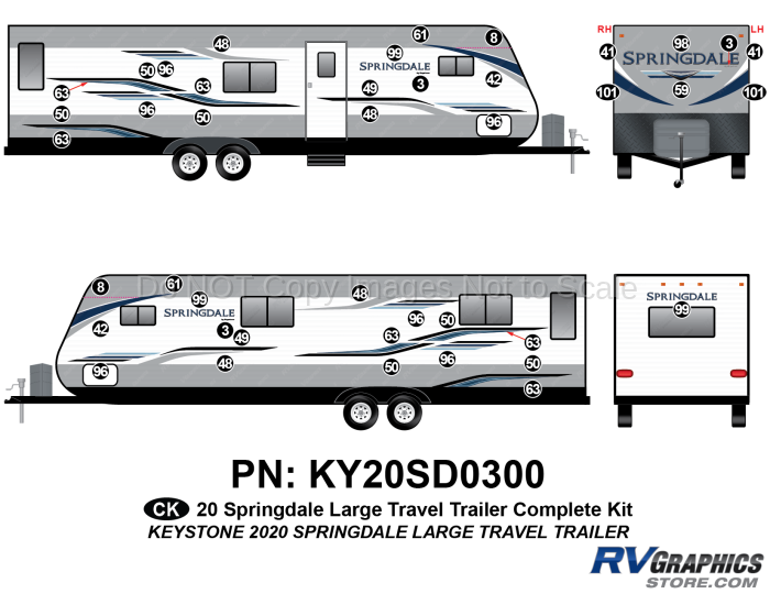 42 Piece 2020 Springdale Lg Travel Trailer Complete Graphics Kit