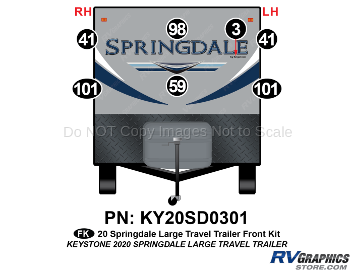 8 Piece 2020 Springdale Lg Travel Trailer Front Graphics Kit