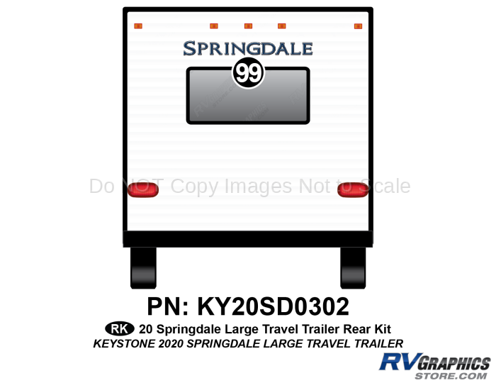1 Piece 2020 Springdale Lg Travel Trailer Rear Graphics Kit