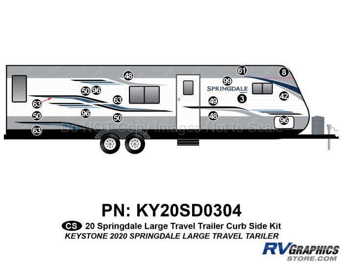 17 Piece 2020 Springdale Lg Travel Trailer Curbside Graphics Kit