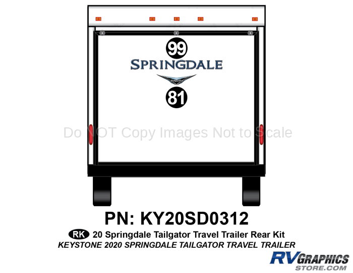 2 Piece 2020 Springdale Tailgator Travel Trailer Complete Graphics Kit