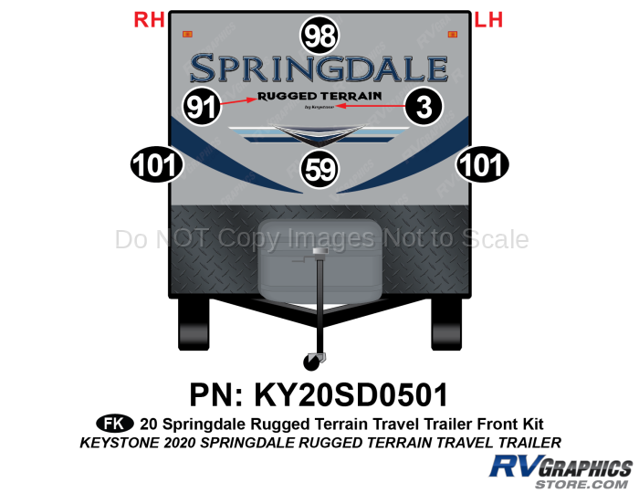 6 Piece 2020 Springdale Rugged Terrain Trailer Complete Graphics Kit