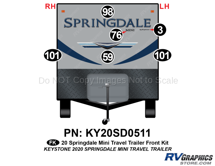 6 Piece 2020 Springdale Mini Trailer Complete Graphics Kit
