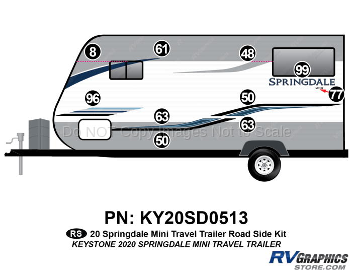 10 Piece 2020 Springdale Mini Trailer Complete Graphics Kit