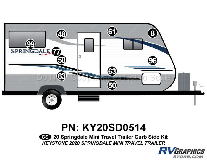 10 Piece 2020 Springdale Mini Trailer Complete Graphics Kit