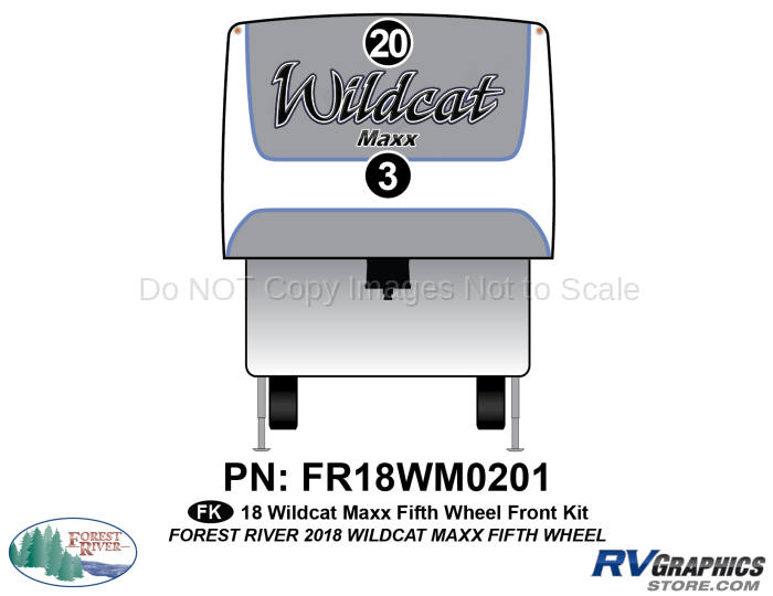 2 Piece 2018 Wildcat MAXX Fifth Wheel Front Graphics Kit