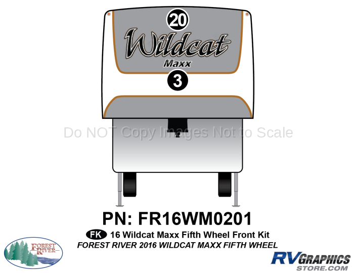 2 Piece 2016 Wildcat MAXX Fifth Wheel Front Graphics Kit