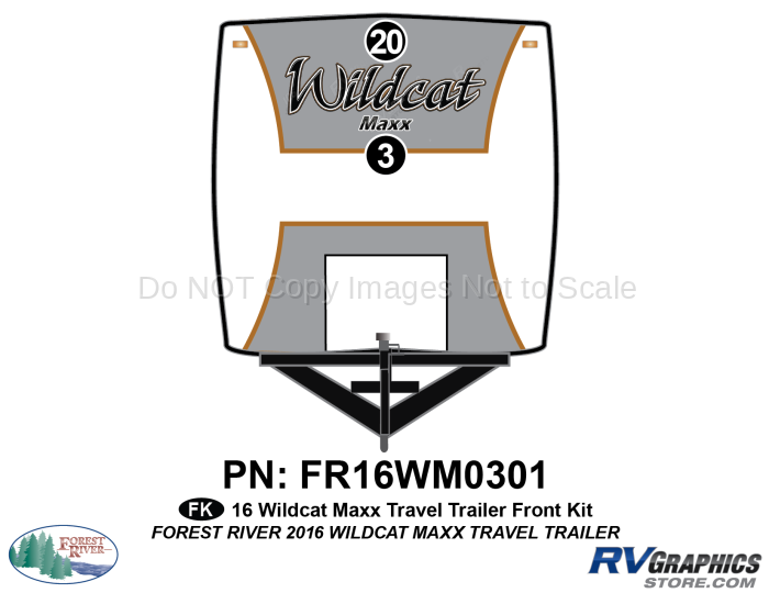 2 Piece 2016 Wildcat MAXX Travel Trailer Front Graphics Kit