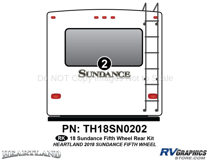 1 Piece 2018 Sundance Fifth Wheel Rear Graphics Kit