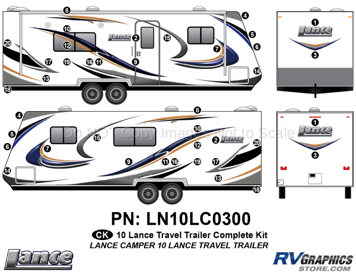 40 Piece 2010 Lance TT Premium Effect Complete Graphics Kit