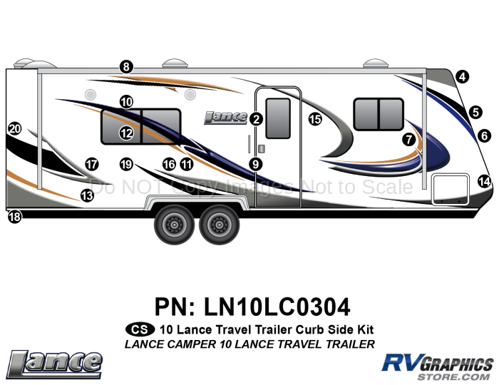 18 Piece 2010 Lance TT Premium Effect Curbside Graphics Kit