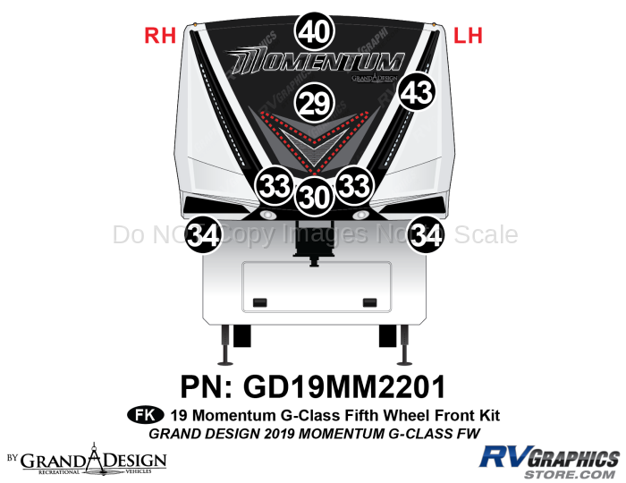 8 Piece 2019 Momentum G-Class Fifth Wheel Front Graphics Kit