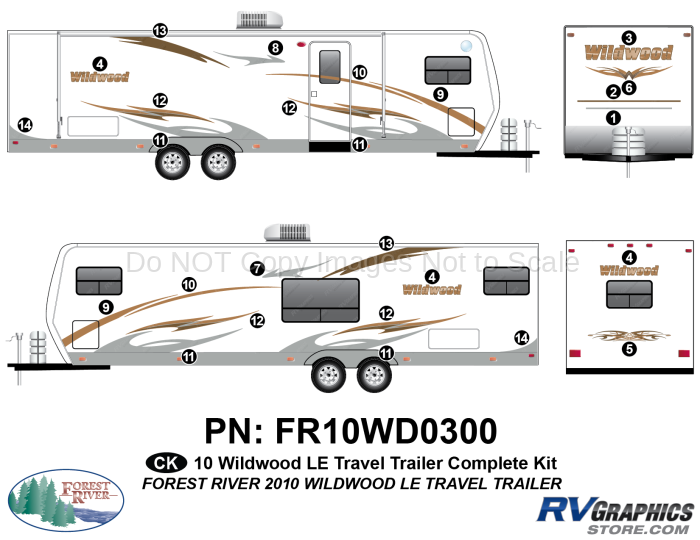 26 Piece 2010 Wildwood Travel Trailer Complete Graphics Kit